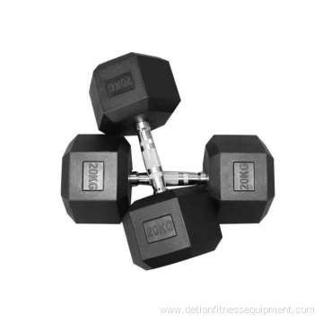 gym fitness hex rubber coated dumbbell factory